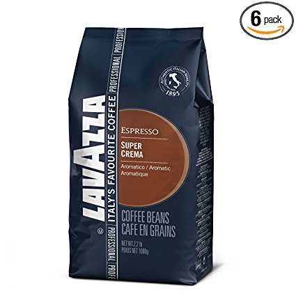 Lavazza Super Crema Espresso Beans - 2.2lb Bags (Case of 6)