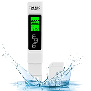 Flintronic 3 en 1 Calidad del Agua Medidor de Prueba, Combo de Medidor Digital de TDS EC, Medidor de Prueba de Alta Precisión de TDS, Pantalla LCD, para Piscinas, Acuarios