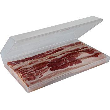 Home-X Bacon Saver, Plastic Bacon Container / Kitchen Meat Saver Storage Container