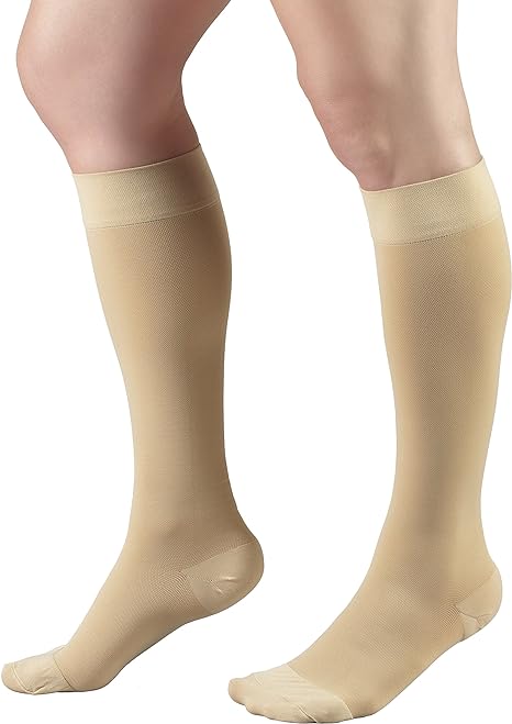 Truform 20-30 mmHg Compression Stockings for Men and Women, Knee High Length, Closed Toe, Short Length