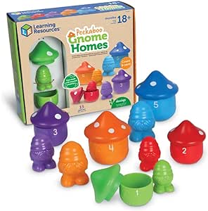 Learning Resources Peekaboo Gnome Homes - Eco Friendly Preschool Learning Toys, Montessori Toys for Toddlers Ages 18  Months