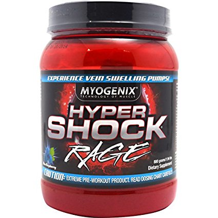 Myogenix - Hypershock Rage - Blue Raspberry, , 880 g powder