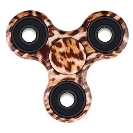 Lizber Fidget Spinner, Best Hand Spinner for Fidgeters, Anti-Anxiety Tri-Spinner Fidget Toy with Smooth Finished, Best Stress Reducer Toy for ADHD, ADD, Autism, and Killing Time - Camouflage Leopard
