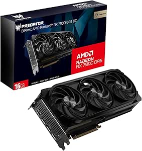 Acer Predator BiFrost AMD Radeon RX 7900 GRE Overclocking Graphics Card | 16GB GDDR6 256-bit 18 Gbps | Triple Predator FrostBlade 3.0 Fans| TPD 301W | 1 x HDMI 2.1 & 3 x DisplayPort 2.1