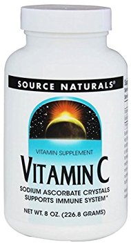 Source Naturals Vitamin C Sodium Ascorbate Crystals, Supports Immune System, 8 Ounces