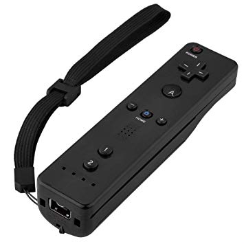 Remote Wireless Controller for Wii and Wii U, Somatosensory Game Handle Controller Gamepad with Silicon Case & Wrist Strap Nintendo WiiU/Wii Console(Black)