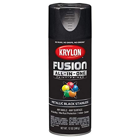 Krylon K02790007 Fusion All-in-One Spray Paint, Black Stainless