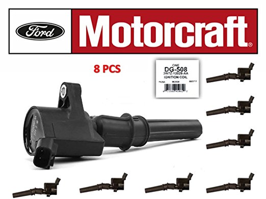 Motorcraft DG508 Ignition Coil for Ford 4.6L 5.4L V8 DG457 DG472 DG491 CROWN VICTORIA EXPEDITION F-150 F-250 MUSTANG LINCOLN MERCURY EXPLORER DG-508 3W7Z-12029-AA set of 8