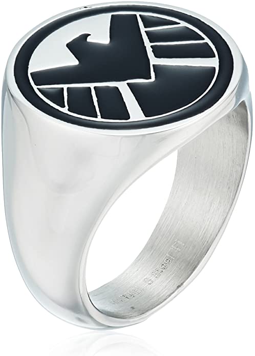 Marvel Comics Men's Stainless Steel Enamel Shield Ring