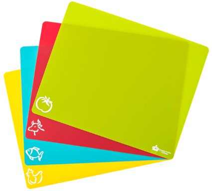 #1 Best Cutting Mat Set. Colorful Kitchen Cutting Board Set, Super Easy Clean Modern Cutting Boards, Nice Flexible Non-Stick Surface. 4 Pieces. Imperial Kitchen Collection