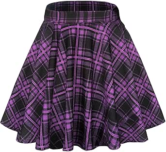 Urban CoCo Women's Basic Versatile Stretchy Flared Casual Mini Skater Skirt