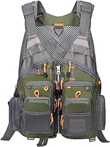 Gonex Fly Fishing Vest for Men and Women, Comfortable Adjustable Fishing Vest with Multi-Pockets Safe Reflective Stripes for Gear Equipment in Fly Fishing, Kayak Canoe Fishing