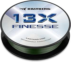 KastKing 13X Finesse Braided Fishing Line - Abrasion Resistant Braided Line, Extremely Thin, Smooth, Long Casting Line for Spinning and Finesse Casting Presentations, Superior Knot Strength, 75% Thinner Than Mono