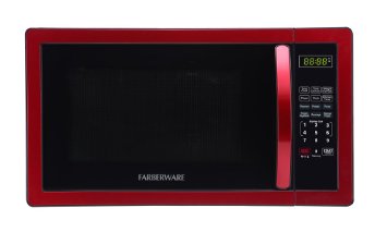 Farberware FMO11AHTBKN Classic 1000W Microwave Oven, 1.1 cu. ft., Metallic Red