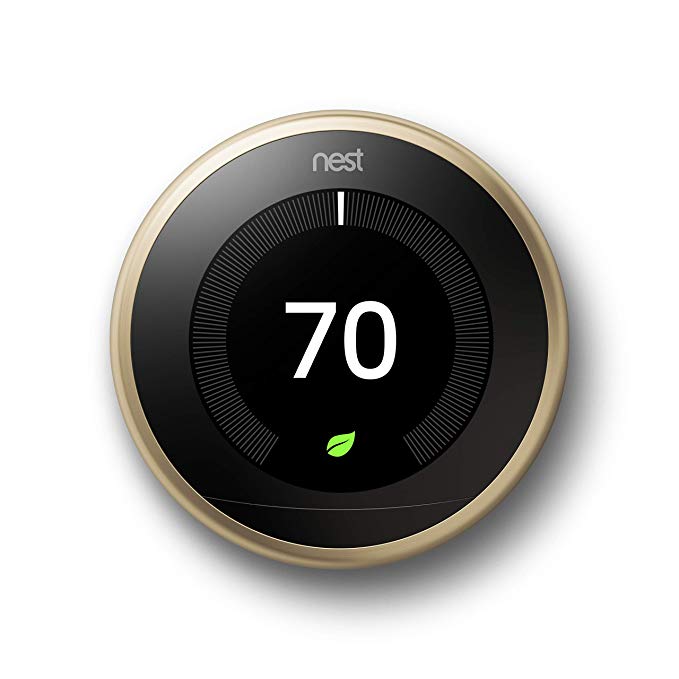 Nest Google Learning, 3rd Gen, Brass Smart Thermostat,