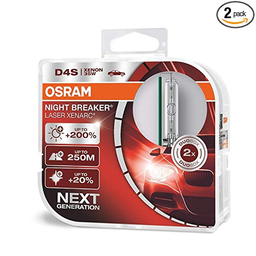OSRAM D4S 35W P32d-5 XENARC NIGHT BREAKER LASER Next Generation +200% more brightness HID xenon bulbs discharge lamp 66440XNL-HCB duo box (2 lamps)
