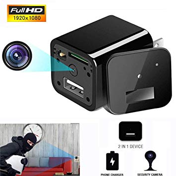 Hidden Spy Camera 1080P HD USB Wall Charger for Home Security Surveillance Baby Pet Monitor Video Recorder Mini Nanny Cam by Funcilit