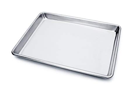 New Star Foodservice 36831 Commercial 18-Gauge Aluminum Sheet Pan, 9 x 13 x 1 inch (Quarter Size)