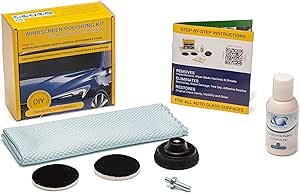 Glass Polish 21003 DIY Windshield Polishing Kit for Electric Drills - Restore Clarity to Windshields and Auto Glass Surfaces