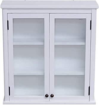Bolton Furniture Dorset 27" W x 29" H Wall Mounted Bath Storage Cabinet with Glass Cabinet Doors