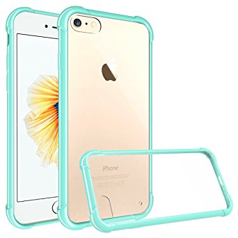 iPhone 7 Case,KASEMI Hybrid [Raised Edges] Shockproof Hard Plastic Back Plate and Soft TPU Gel Bumper for iPhone 7 4.7 inch-Mint with Clear