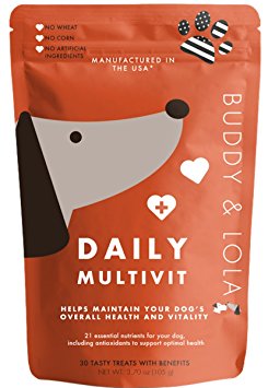 Advanced Multivitamin Chews – Daily Dog Vitamins & Mineral Nutritional Supplement - Soft Chew Treats for Small & Large Dogs by Buddy & Lola