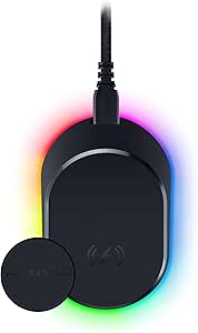 Razer Mouse Dock Pro with Wireless Charging Puck: Magnetic Wireless Charging - Integrated HyperPolling 4K Hz Transceiver - Anti-Slip Base - Chroma RGB Lighting - Black