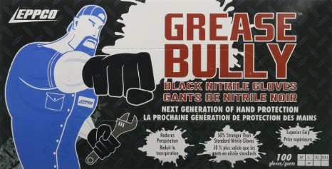 GREASE BULLY 6 mil Black Nitrile Gloves - Large -100ct