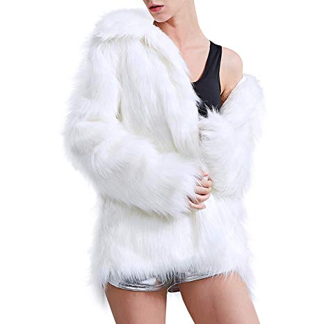 Zicac Faux Fur Coat Winter Warm Fur Jacket Luxury Long Sleeve Overcoat Parka Outerwear for Women Men