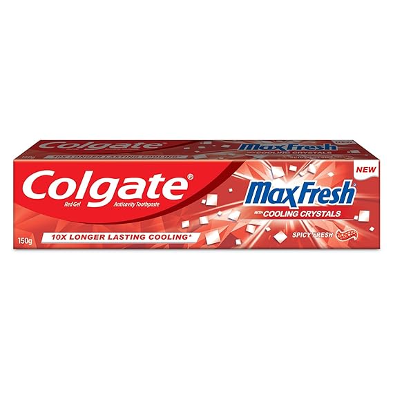 Colgate MaxFresh 150g Bad Breath Treatment Toothpaste, Red Gel Paste with Menthol for Super Fresh Breath