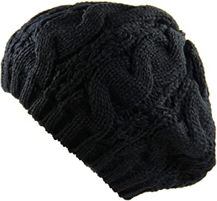 RW Warm Chuncky Knit Over Size Cable Beanie Beret(More Colors)