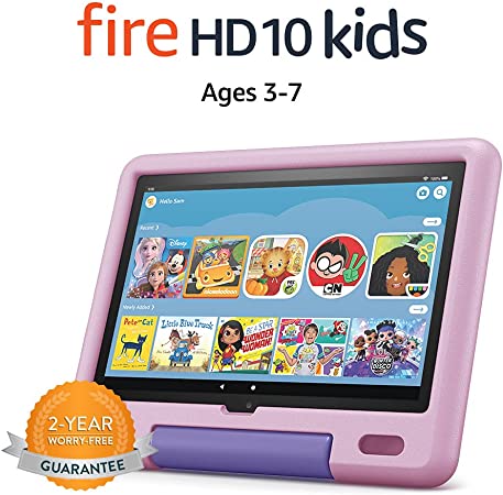 Amazon Fire HD 10 Kids tablet, 10.1", 1080p Full HD, ages 3–7, 32 GB, Lavender