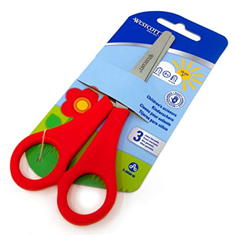 Westcott Right Handed Kid's Children's Scissors with Ruler Edge & Blunt Ended Tip Safety Scissors Carded - [E-20590 00]