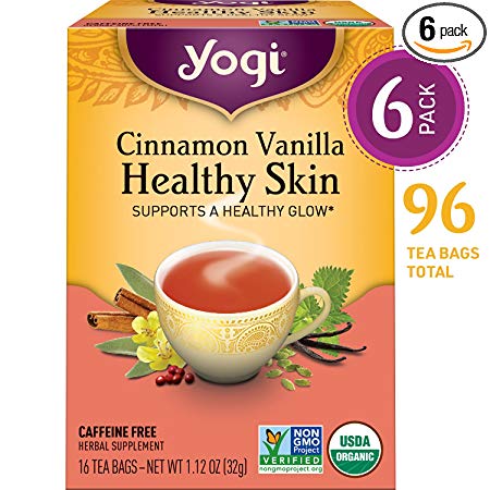 Yogi Tea - Cinnamon Vanilla Healthy Skin - Supports a Healthy Glow - 6 Pack, 96 Tea Bags Total
