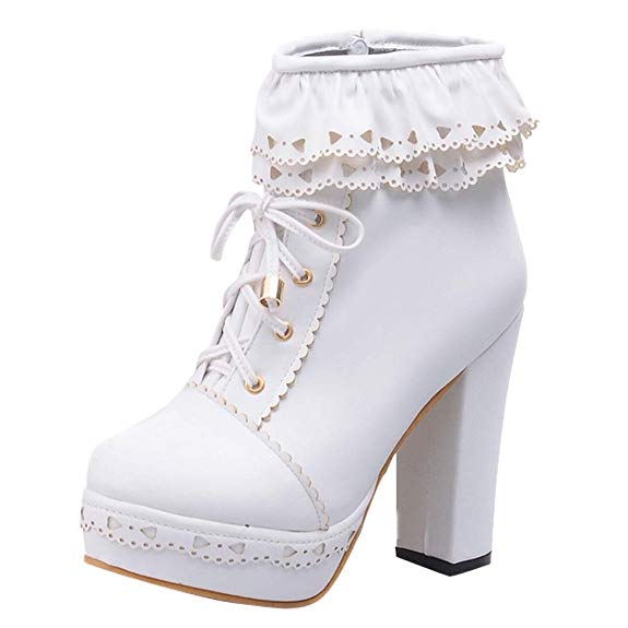 Charm Foot Womens Platform Ankle Boots
