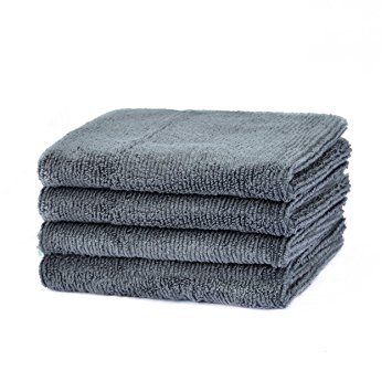 16" x 28" Zero-Twist Cotton Luxury Plush Hand Towel Set,Set of 4 (4, Charcoal) Cotton Large Hand Towels Multipurpose Use for Bath, Hand, Face, Gym and Spa