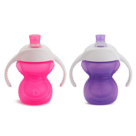 Click Lock Bite Proof Trainer Cup, Pink/Purple, 7 Ounce, 2 Count