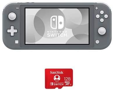 Nintendo Switch Lite, Gray - with SanDisk 128GB UHS-I microSDXC Memory Card for The Switch