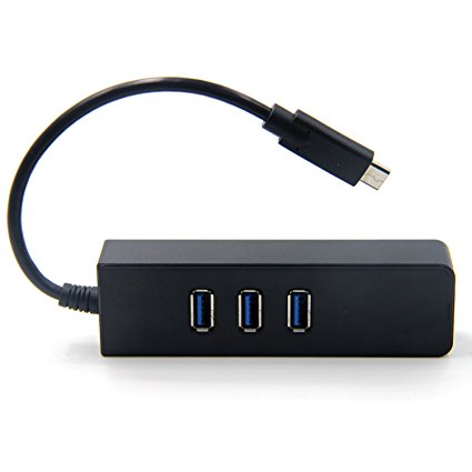 Laptop Type C Network Convertor Adapter,GIM USB C(3.1) to RJ45 LAN Gigabit Ethernet Port with 3 Standard USB 3.0 Charging Hubs