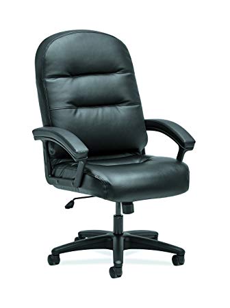 HON The Company HON2095HPWST11T Pillow-Soft Chair, EXECUTIVE HIGH-BACK, SofThread BLACK LEATHER