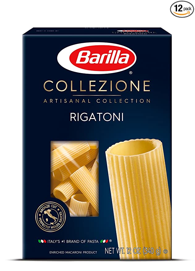 Barilla Collezione Pasta, Rigatoni, 12 Ounce (Pack of 12)