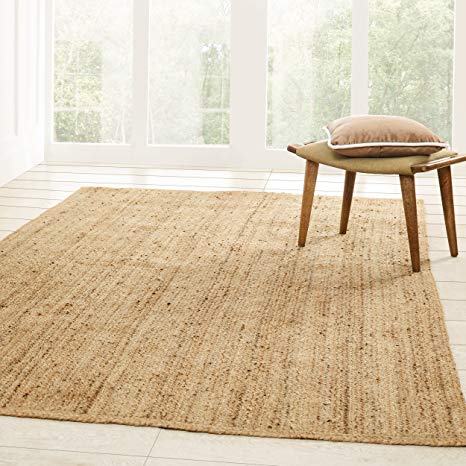 Superior Hand Woven Natural Fiber Reversible High Traffic Resistant Braided Jute Area Rug, 3' x 5'