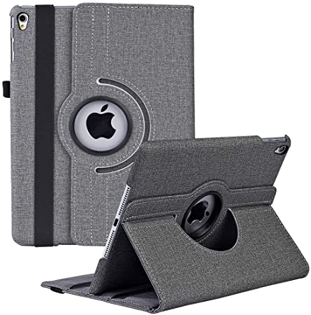 Hsxfl New iPad Air 3 Case 2019(3rd Gen)/iPad Pro 10.5 2017 Case- 360 Degree Rotating Adjustable Multiple Stand Smart Cover Case with Auto Sleep Wake for Apple iPad 10.5" Case (Z - Grey)