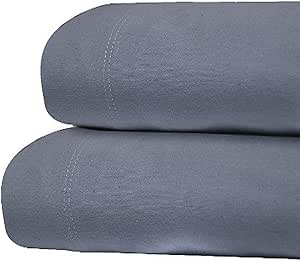 Tribeca Living FLSOEDSS Luxury Solid Flannel Deep Pocket Sheet Set, Cal King, Dark Blue