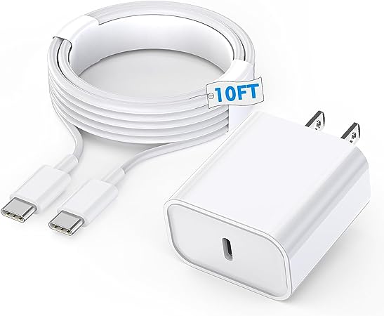 USB C iPad Fast Charger for Apple iPad 10th,iPad Pro 12.9/11 in 2022/2021/2020/2018,iPad Air 4th/5th Gen,iPad Mini 6th Generation,iPad Wall Fast Charger Block with Extra Long 10FT USB C to C Cable