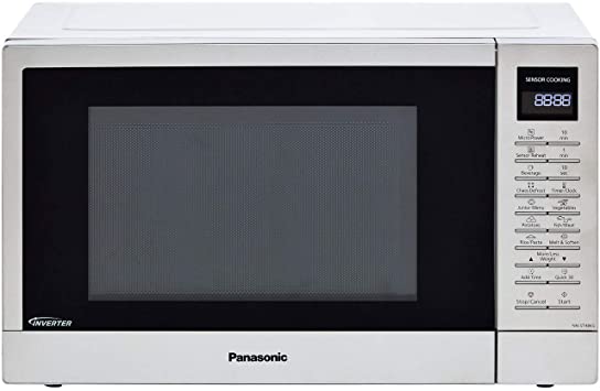 Panasonic NN-ST48KSBPQ Solo Inverter Microwave Oven with Turntable, 32 Liters, Silver