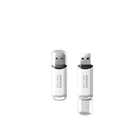 ADATA C906 16GB USB 2.0 Compact Design Flash Drive, White (AC906-16G-RWH)