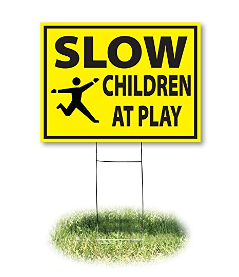 Headline Sign 4731 Yard Sign, Slow/Children At Play, 18 Inches by 24 Inches
