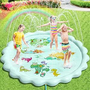 Peradix Tapis de Jet d'eau pour Jouets Enfants,200 cm Perle Tapis de Pulvérisation d'eau PVC Sprinkler Splash Pad,Jeu d'eau Extérieurs pour Filles et Garçons de Les Jardins et Les Pelouses