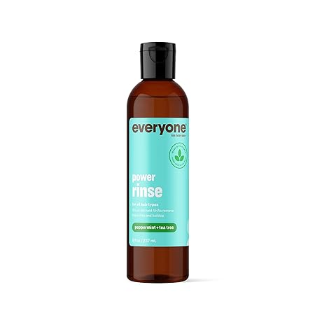 Everyone Hair Care Power Rinse - Meyer Peppermint & Tea Tree, 8 fl oz Bottle, Scalp Cleanser & Detox Treatment for Build Up, Color Safe, Sulfate Free & Paraben Free